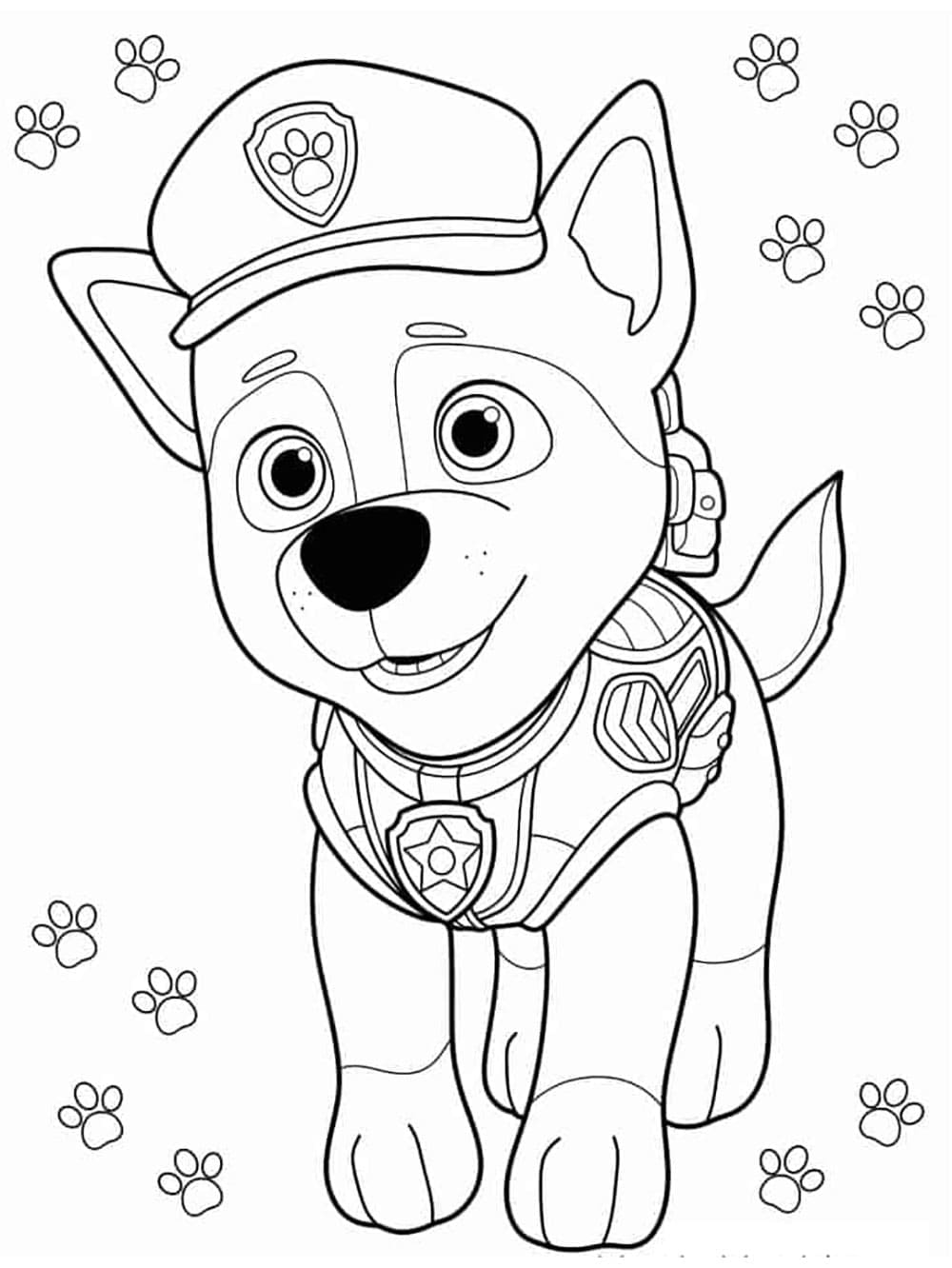 Desenho deChase Patrulha Canina Adorável para colorir