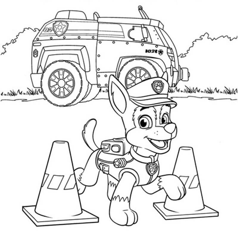 Desenho deChase Patrulha Canina Grátis para colorir