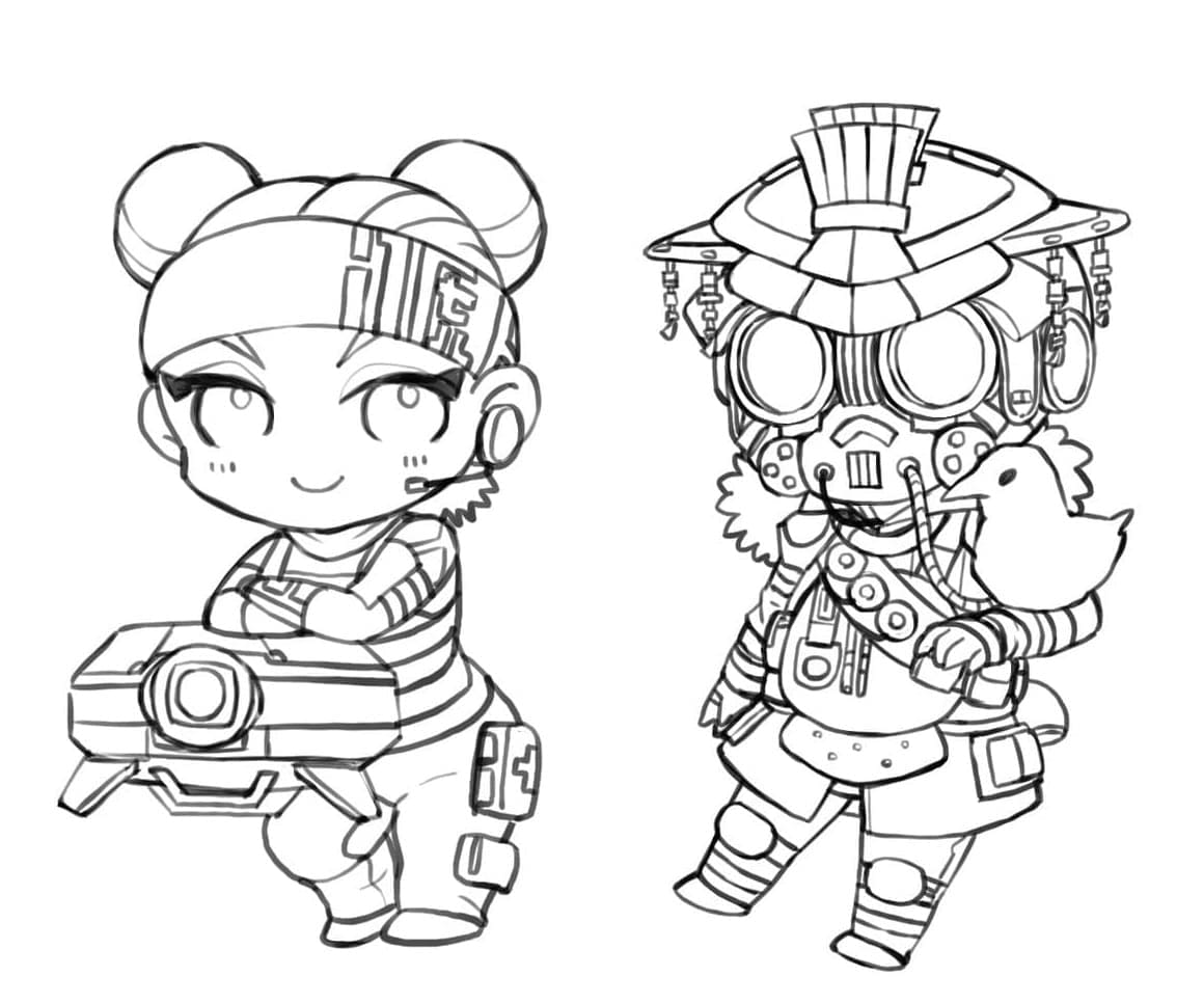 Desenho deChibi Apex Legends para colorir