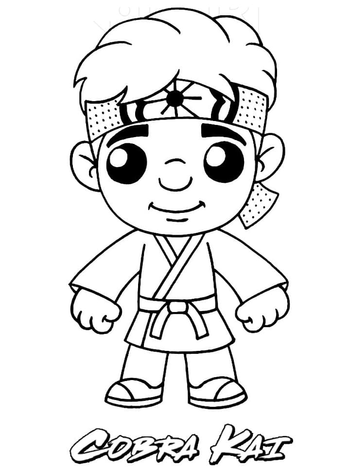 Desenho deChibi Daniel Larusso para colorir