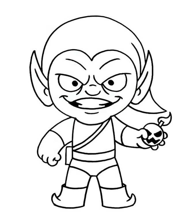 Desenho deChibi Duende Verde para colorir