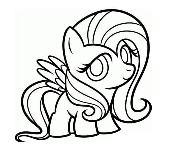 Desenho deChibi Fluttershy para colorir