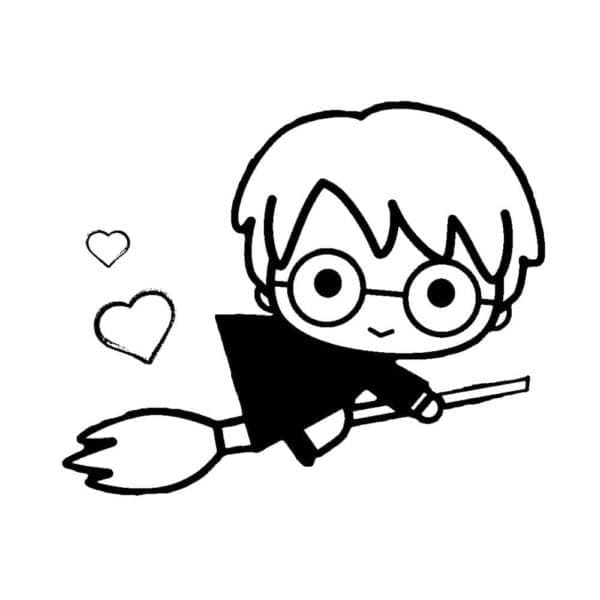 Desenho deChibi Harry Potter para colorir