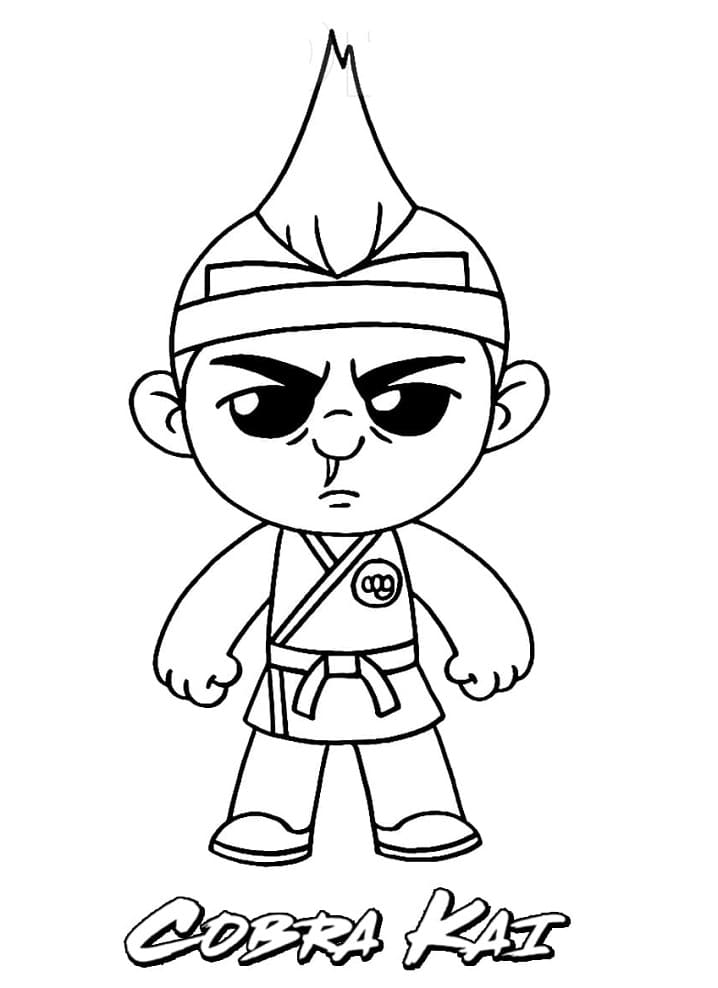 Desenho deChibi Hawk Cobra Kai para colorir