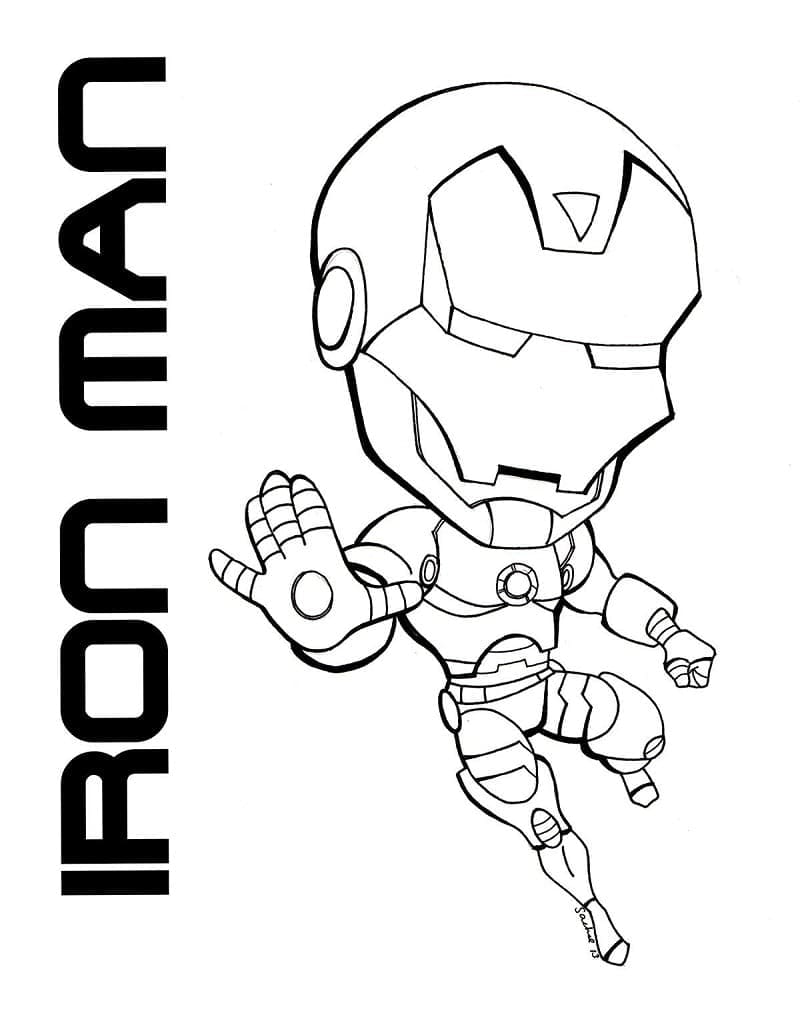 Desenho deChibi Homem de Ferro para colorir