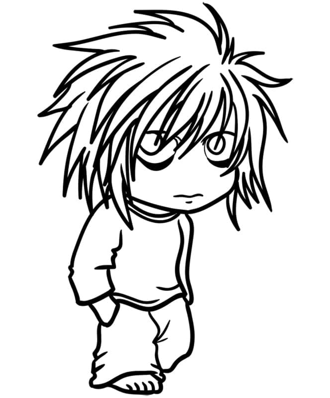 Desenho deChibi L Lawliet para colorir