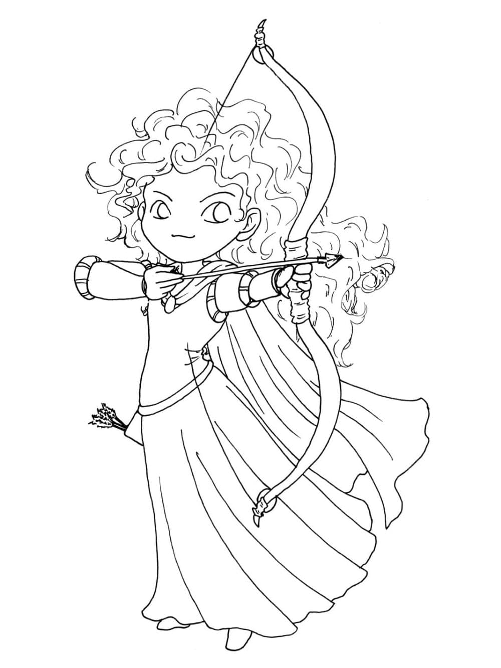 Desenho deChibi Merida de Valente para colorir