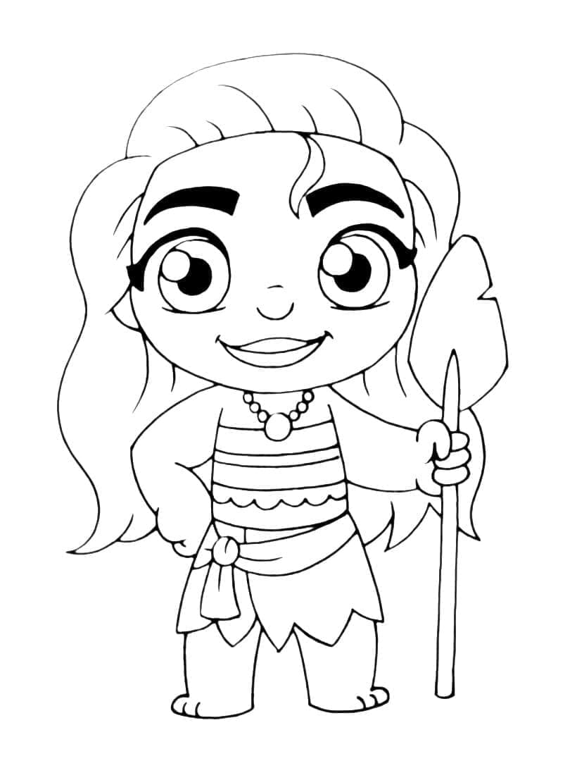 Desenho deChibi Moana para colorir