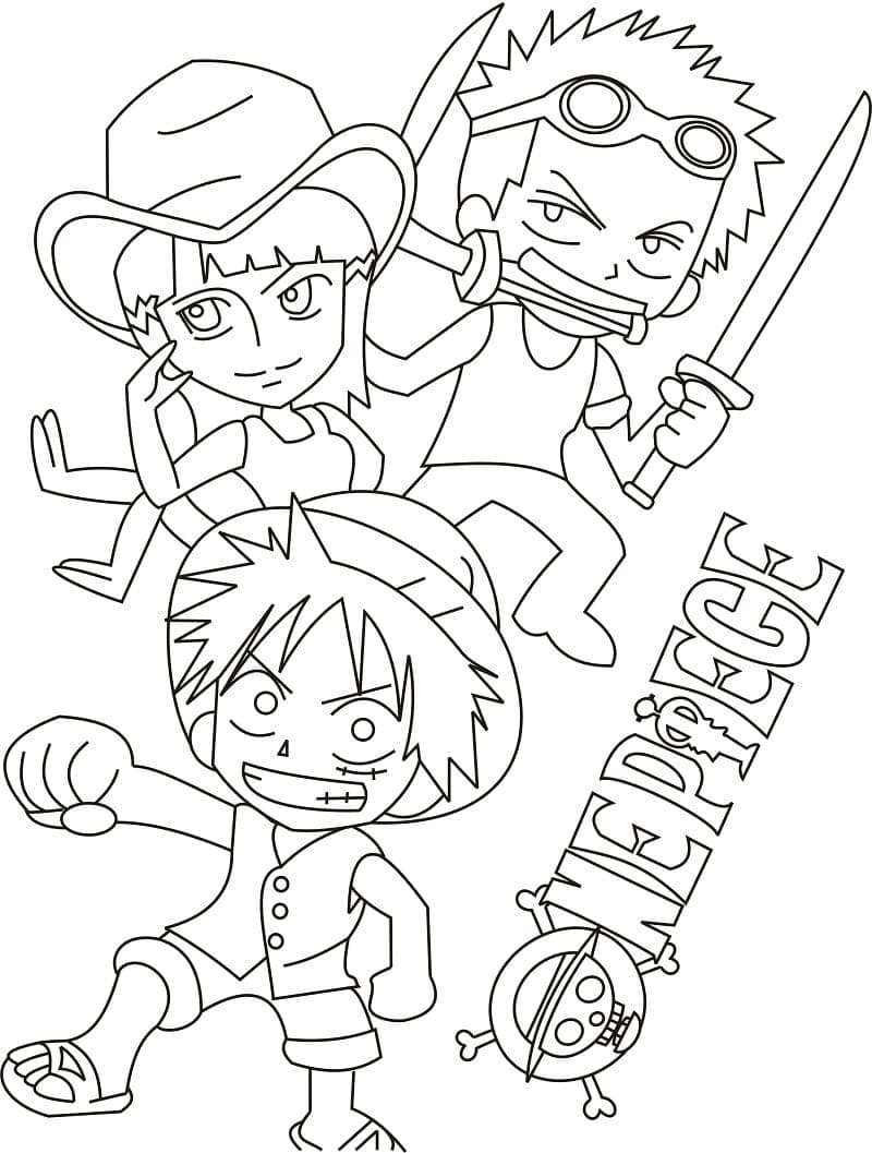 Desenho deChibi One Piece para colorir