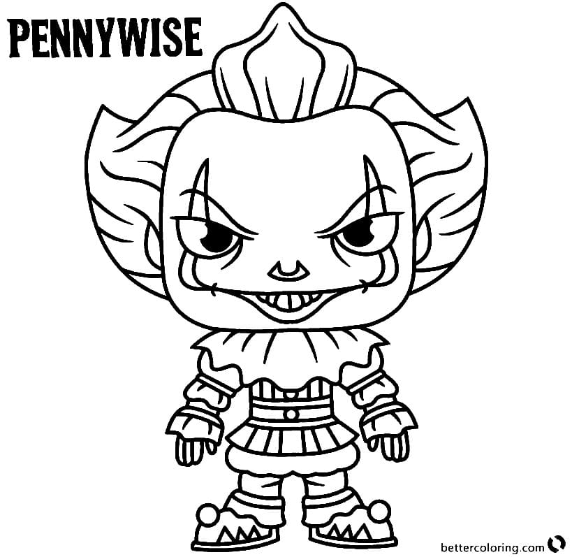 Desenho deChibi Pennywise para colorir