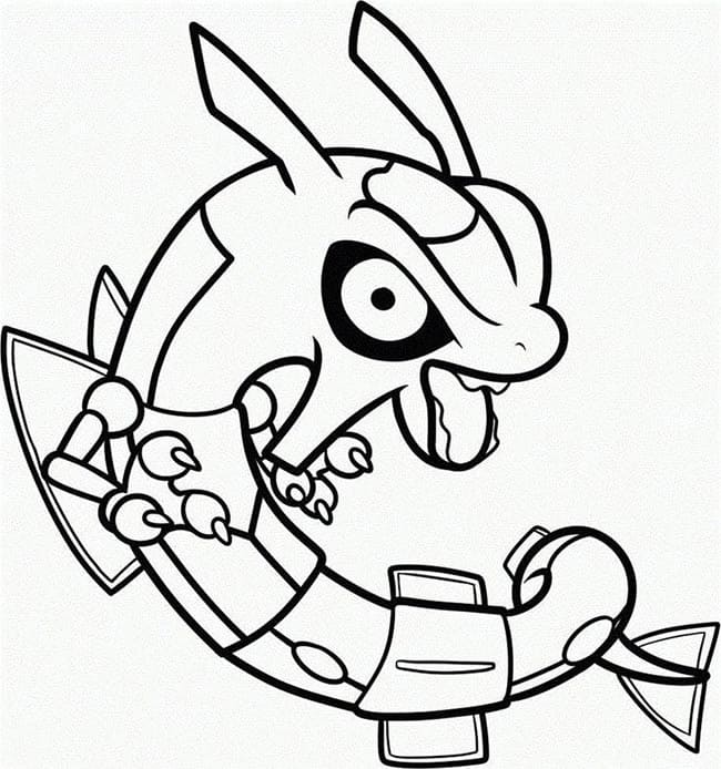 Desenho deChibi Rayquaza para colorir