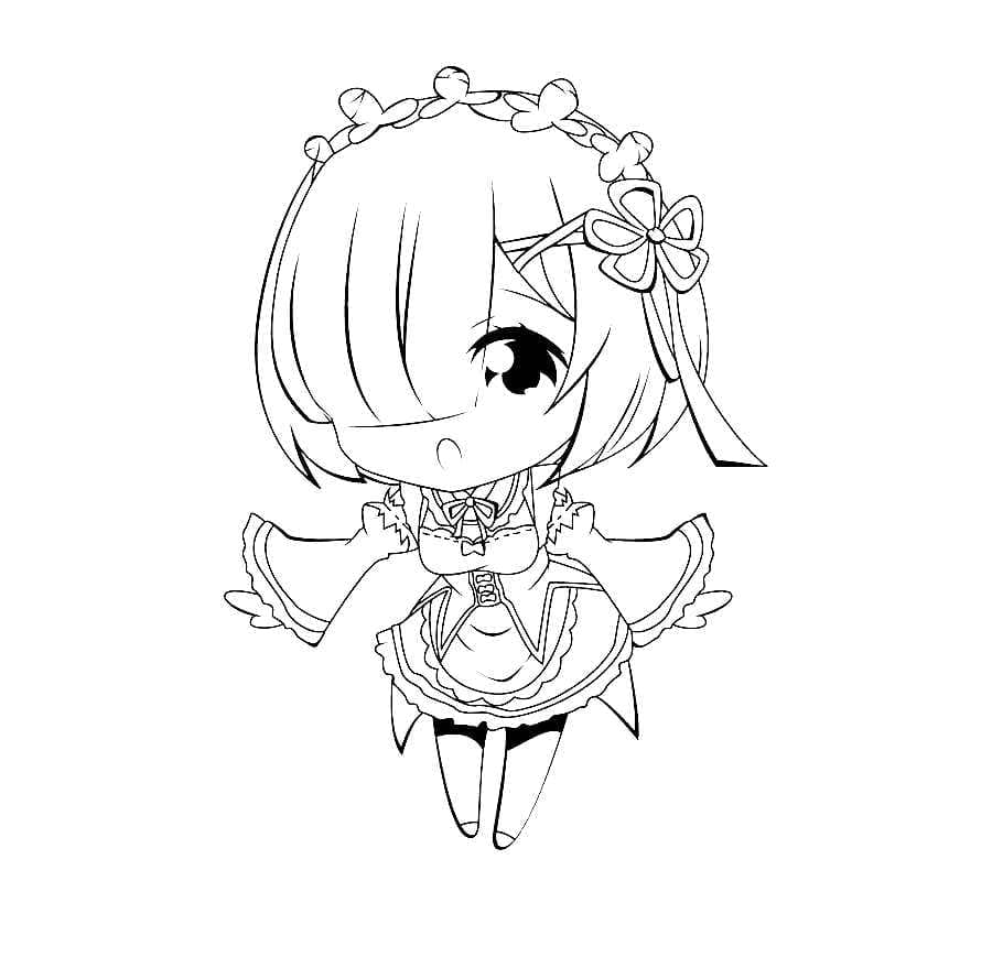 Desenho deChibi Rem para colorir