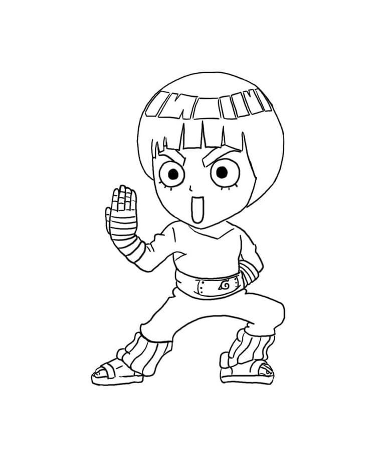 Desenho deChibi Rock Lee para colorir