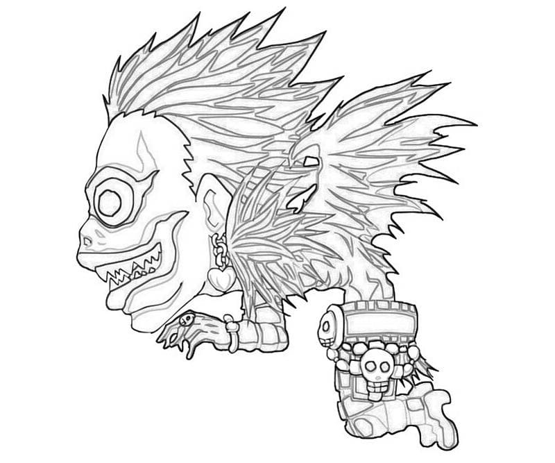 Desenho deChibi Ryuk Death Note para colorir