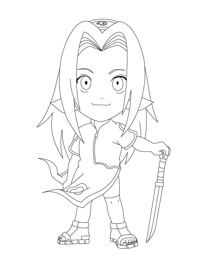 Desenho deChibi Sakura Haruno para colorir