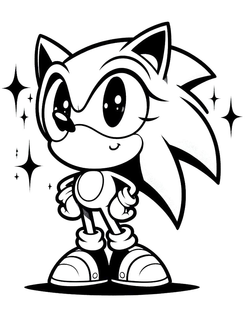 Desenho de Chibi Sonic para colorir