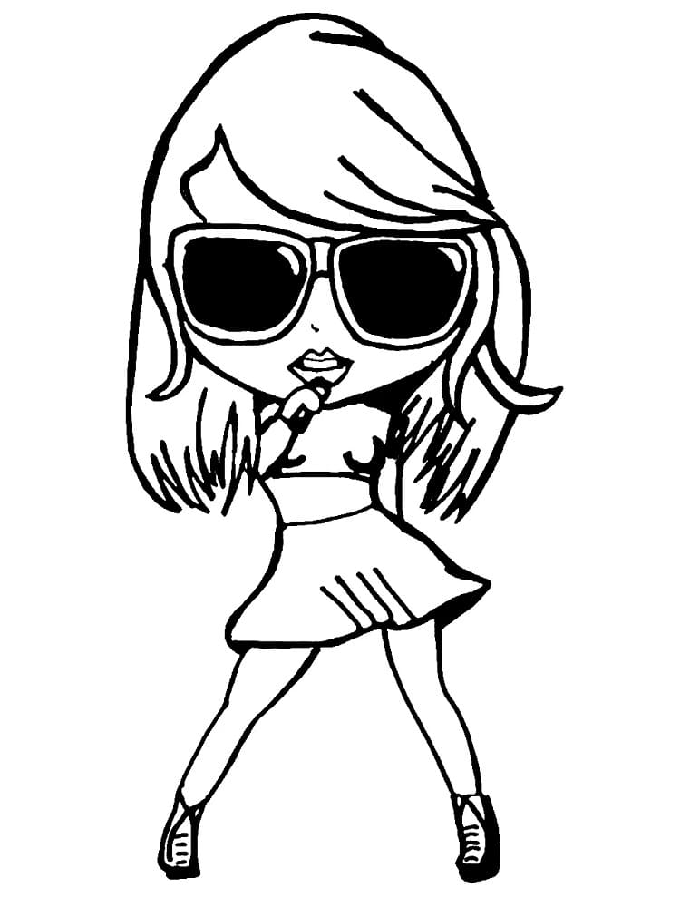 Desenho deChibi Taylor Swift para colorir