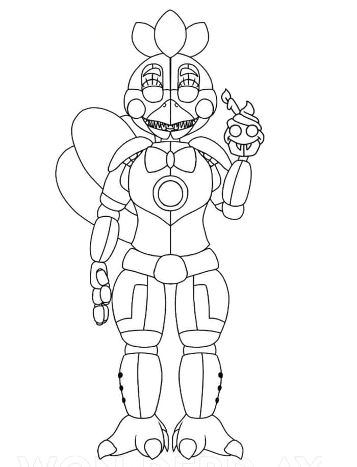 Desenho deChica de FNAF para colorir