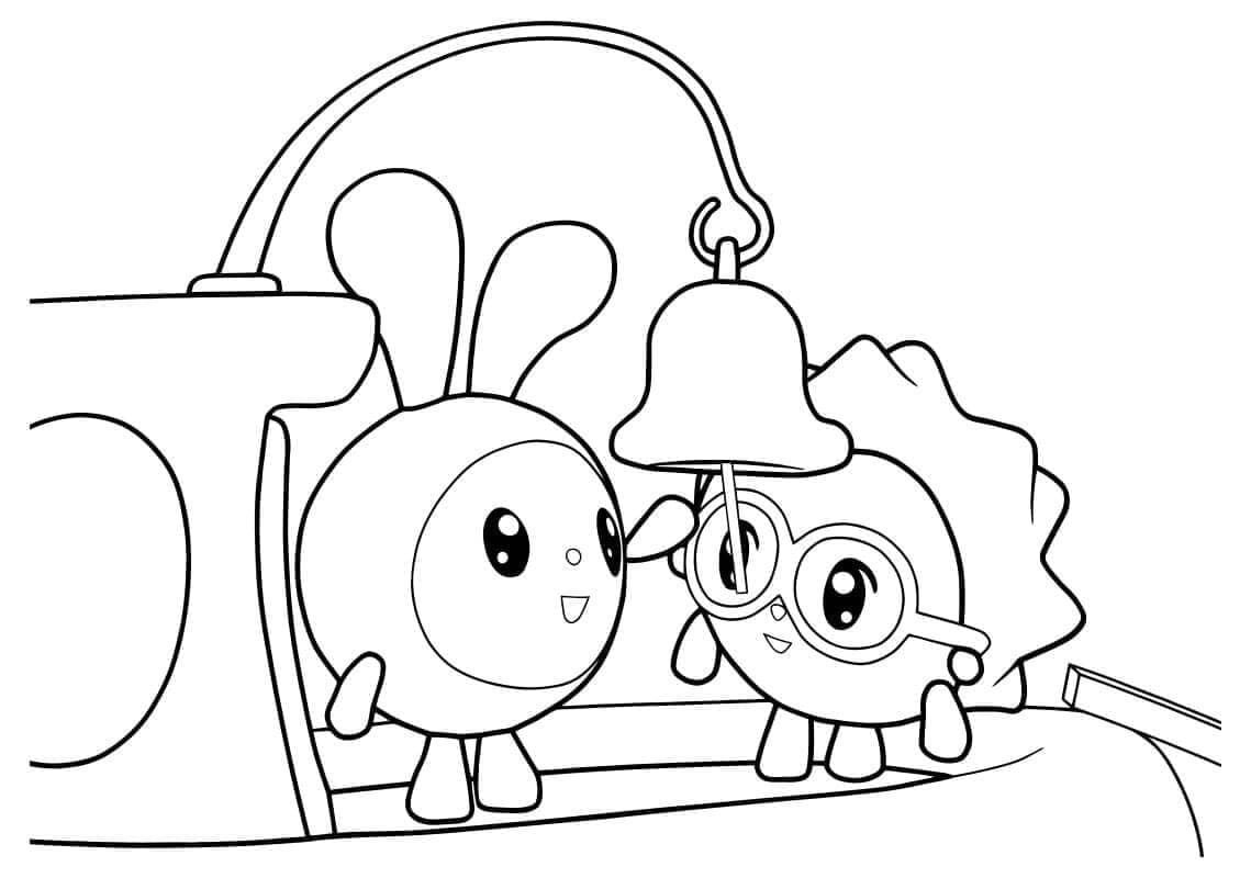 Desenho deChichi e Krashy de Baby Riki para colorir