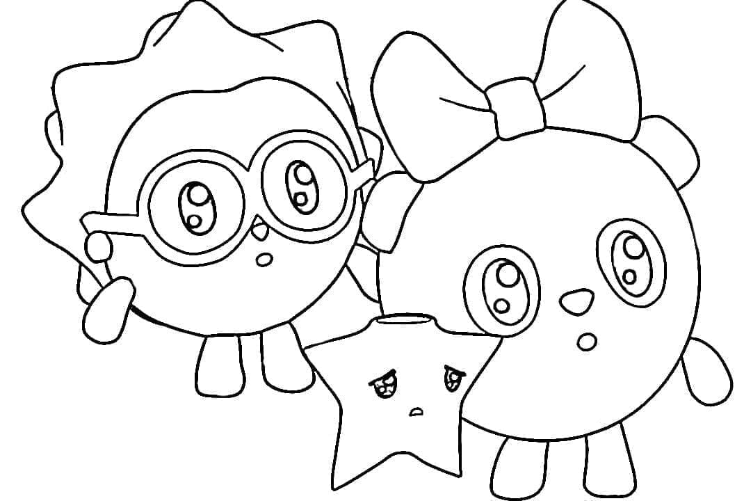 Desenho deChichi e Pandy de Baby Riki para colorir