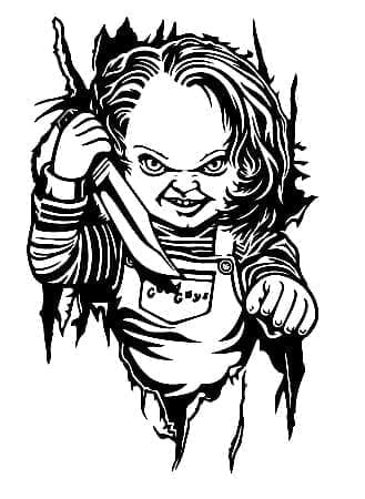 Desenho deChucky louco para colorir