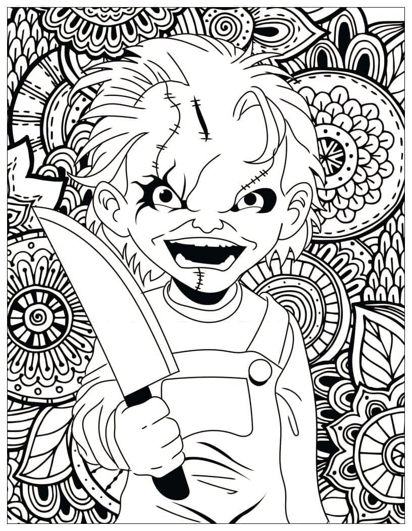 Desenho deChucky Rindo para colorir