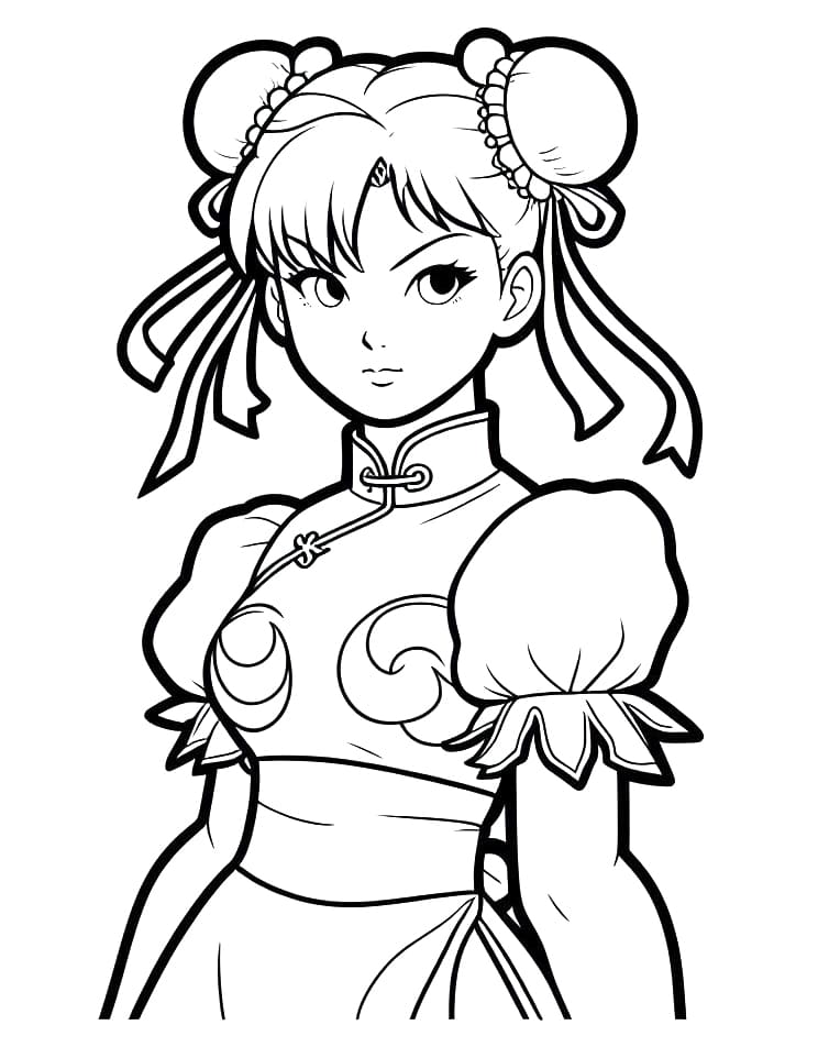 Desenho deChun Li Adorável para colorir