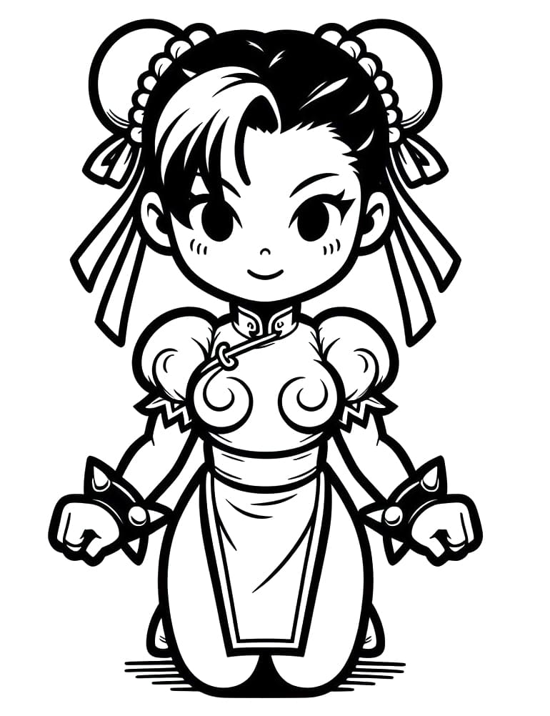 Desenho deChun Li Chibi para colorir