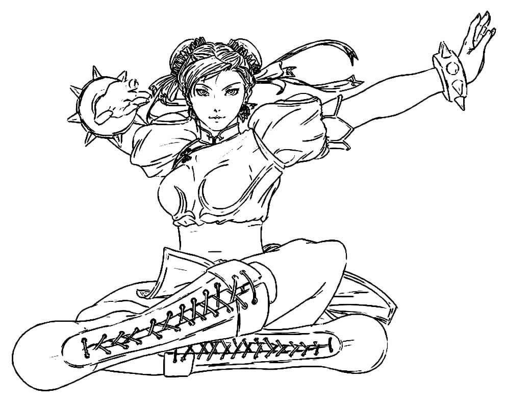 Desenho deChun Li Incrível para colorir