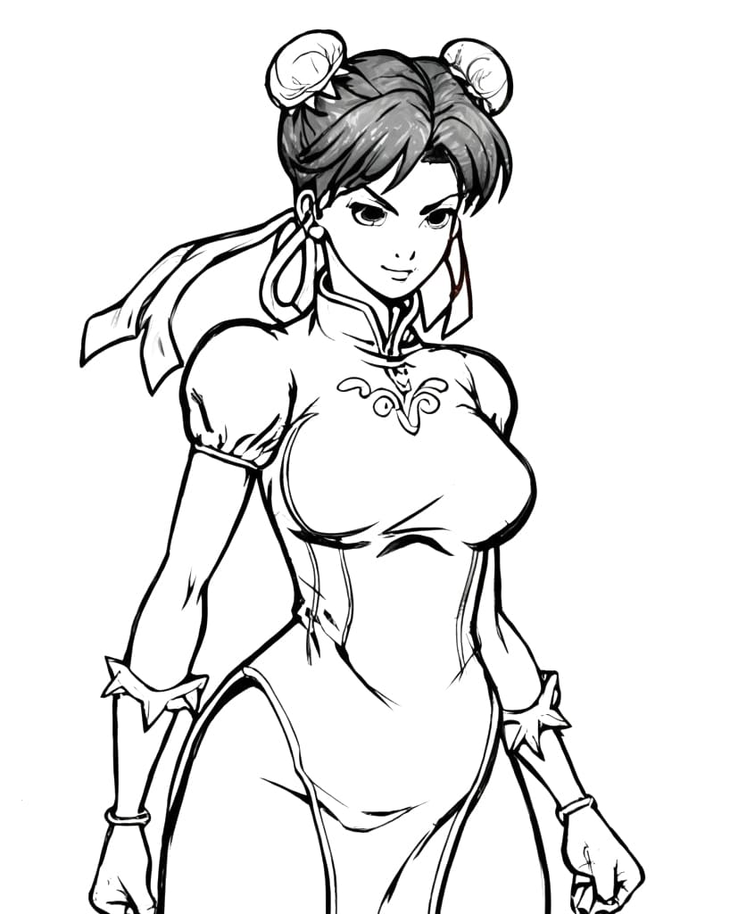 Desenho deChun Li Para Crianças para colorir