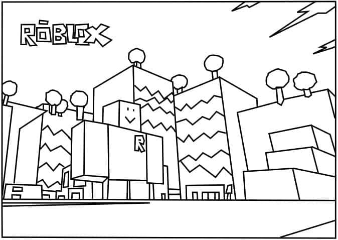 Desenho deCidade Roblox para colorir