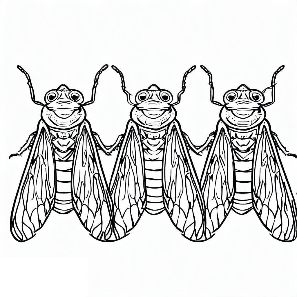 Desenho deCigarras para colorir