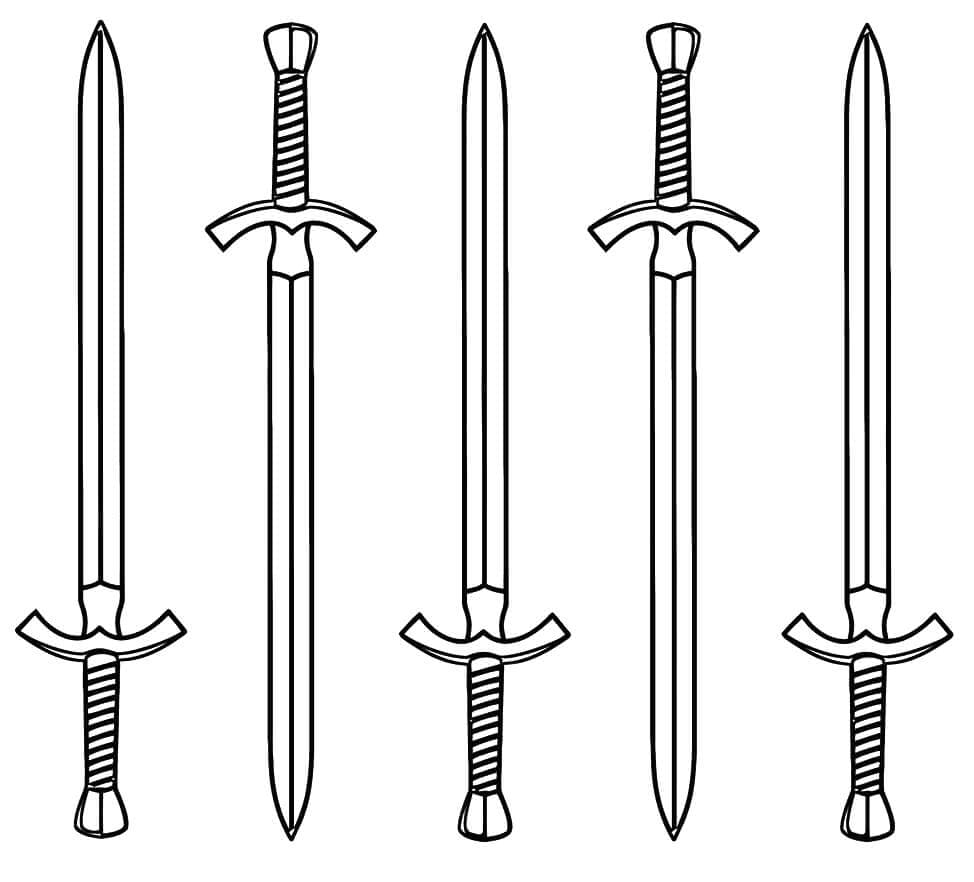 Desenhos de Espadas para colorir