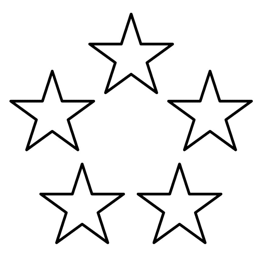 Desenho deCinco Estrelas para colorir