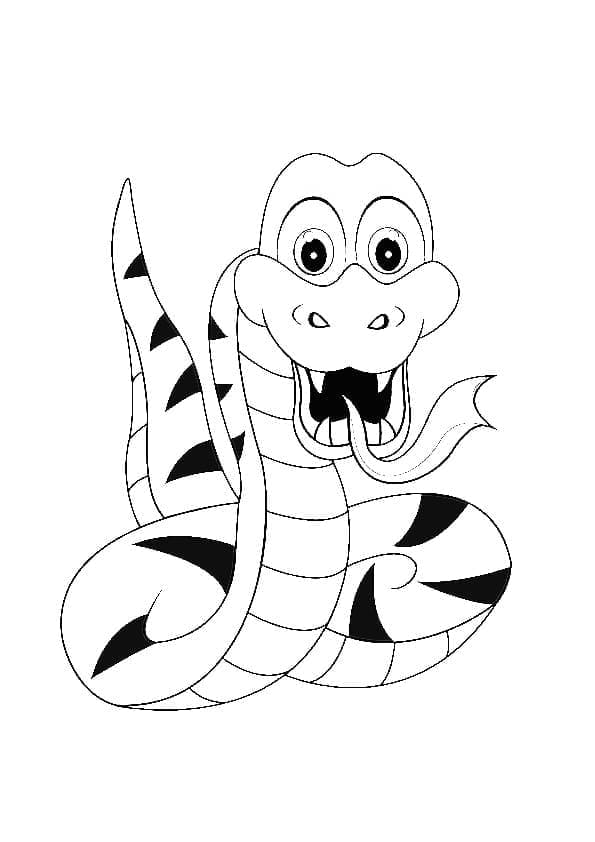 Desenho deCobra Engraçada para colorir