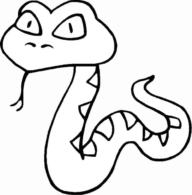 Desenho deCobra Fácil para colorir