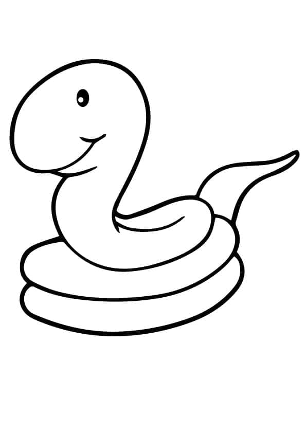 Desenho deCobra Fofa para colorir