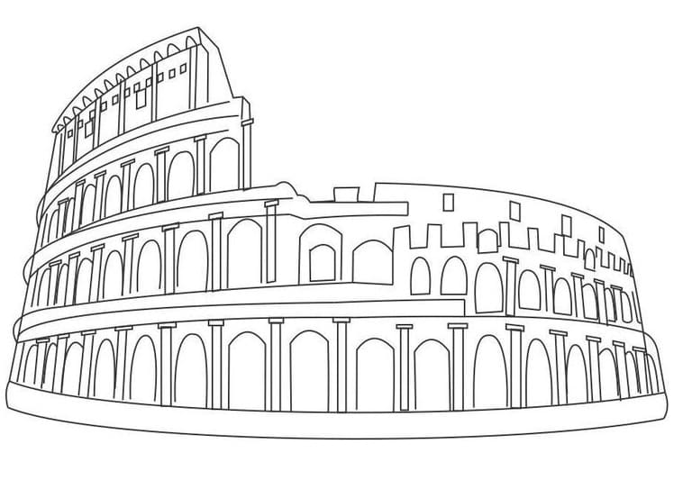 Desenho deColiseu de Roma 1 para colorir