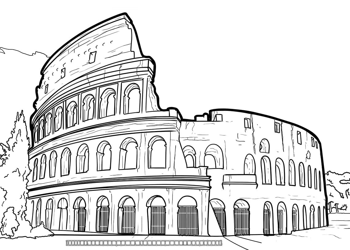 Desenho deColiseu de Roma para colorir