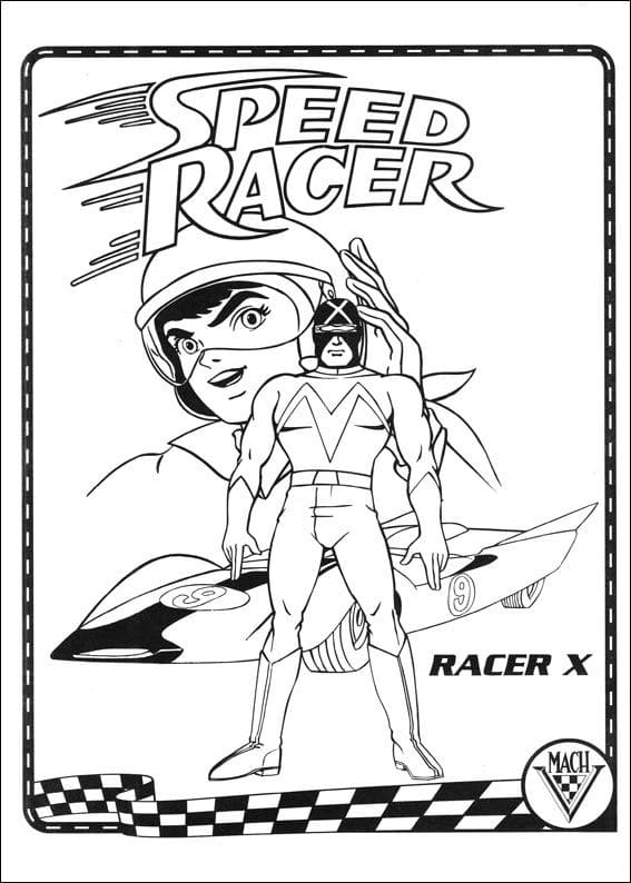 Desenho deCorredor X Speed Racer para colorir