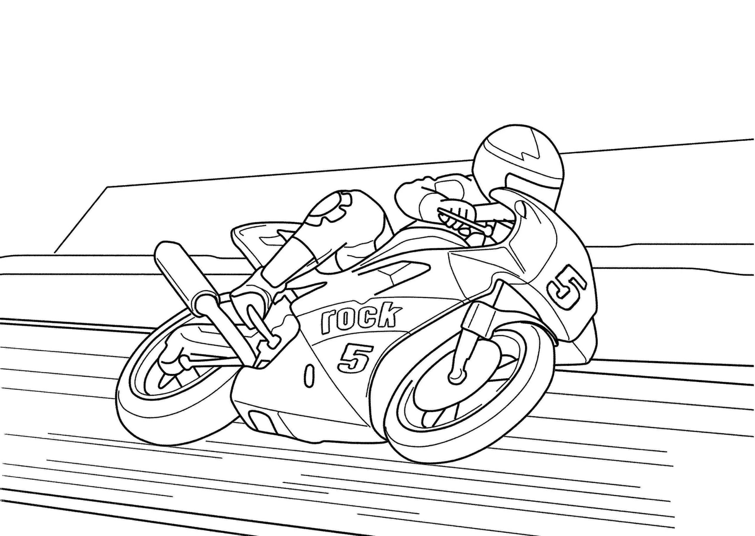 Desenho deCorrida de Moto para colorir