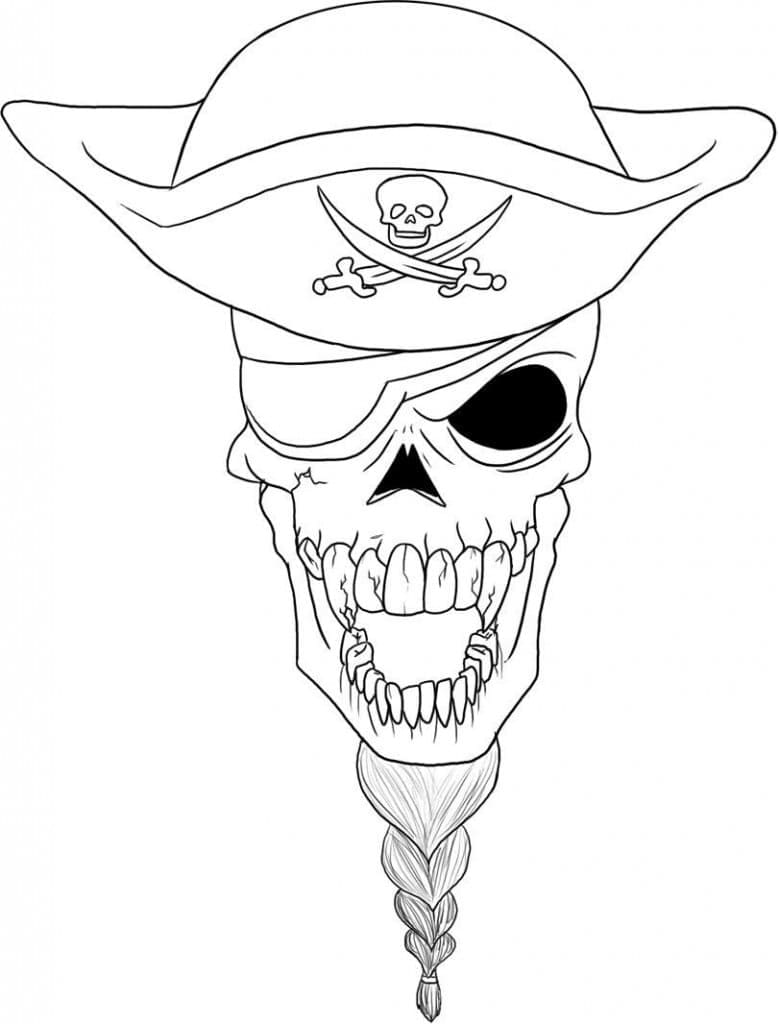 Desenho deCranio Pirata para colorir