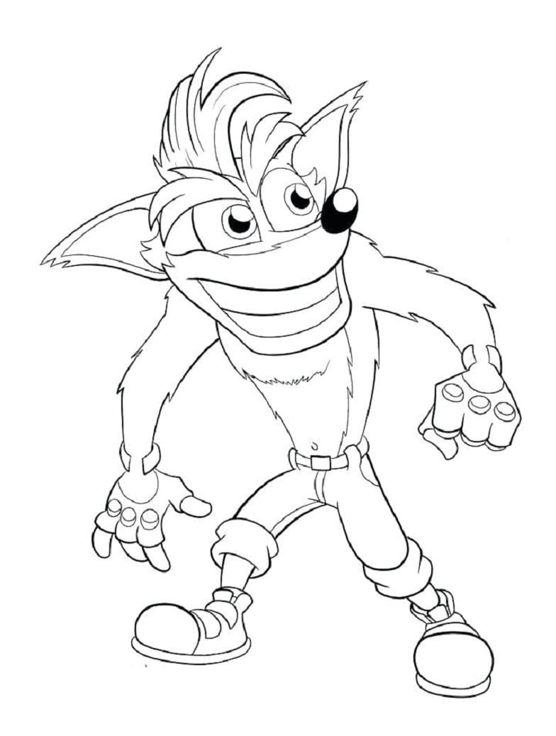 Desenho deCrash Bandicoot 1 para colorir