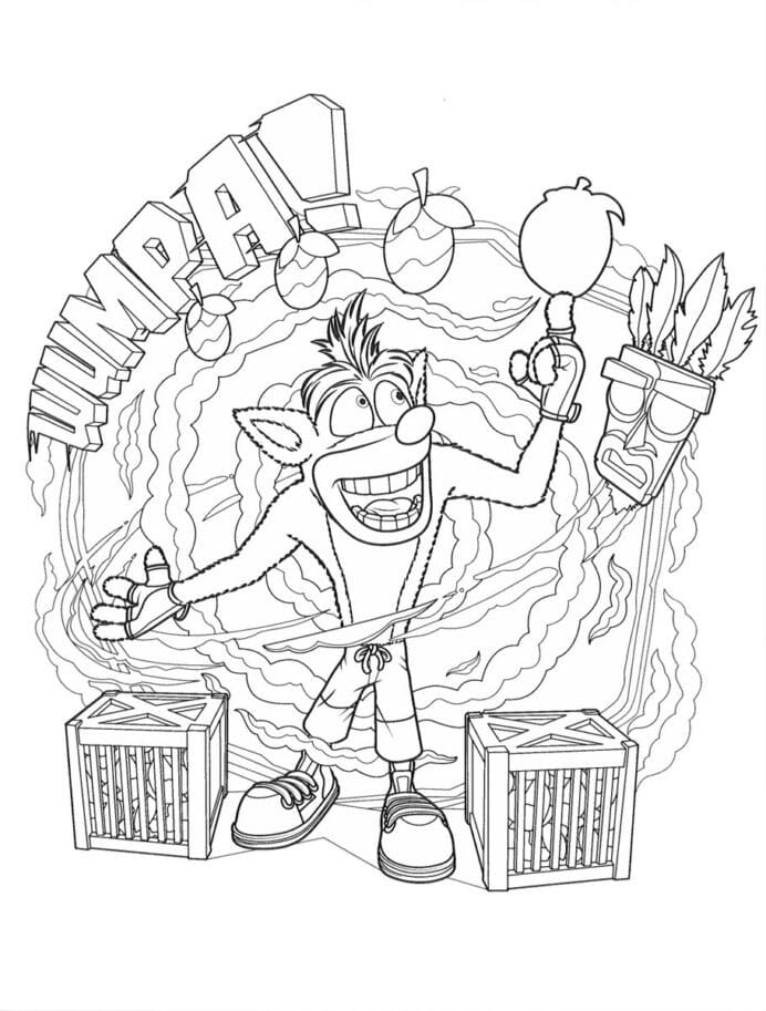 Desenho deCrash Bandicoot 11 para colorir