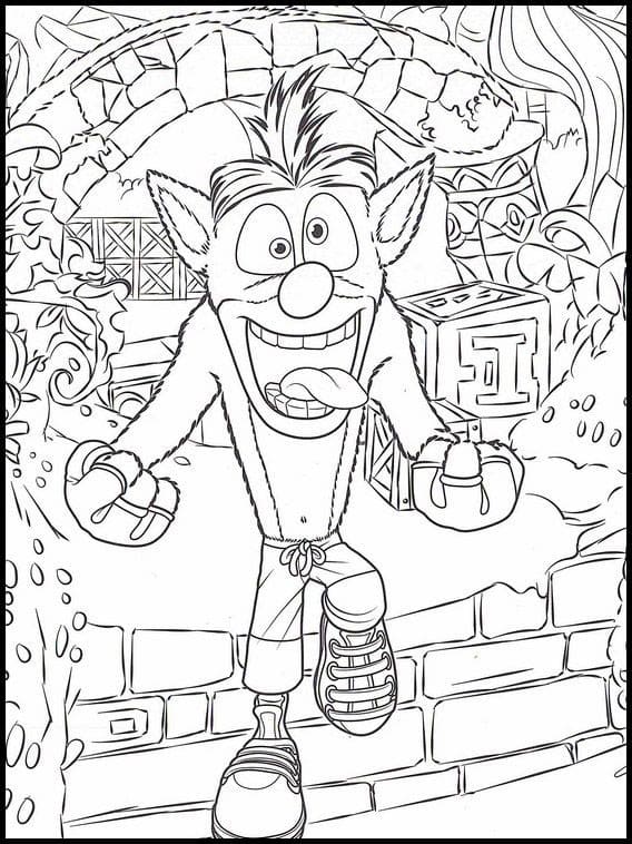 Desenho deCrash Bandicoot 3 para colorir