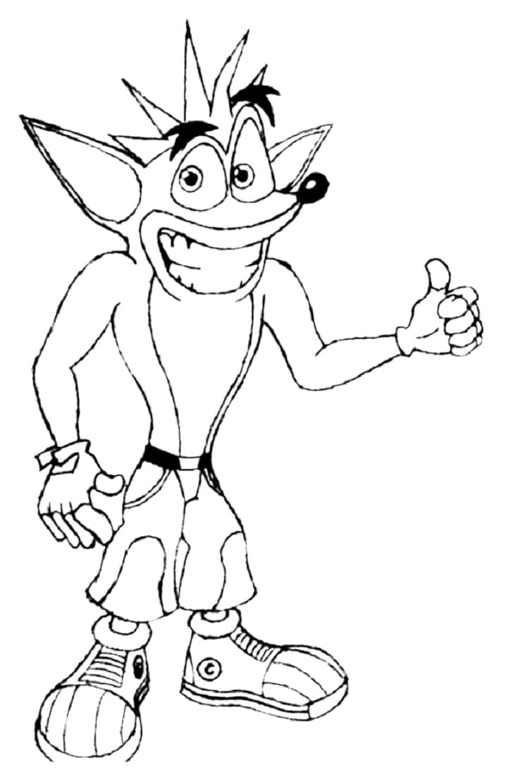 Desenho deCrash Bandicoot 4 para colorir