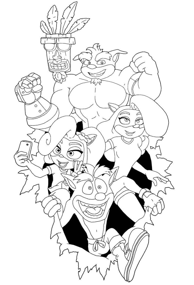 Desenho deCrash Bandicoot 5 para colorir