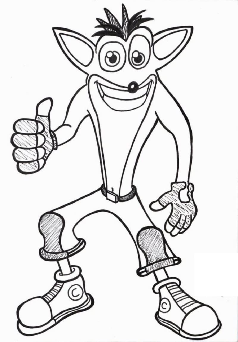 Desenho deCrash Bandicoot 7 para colorir