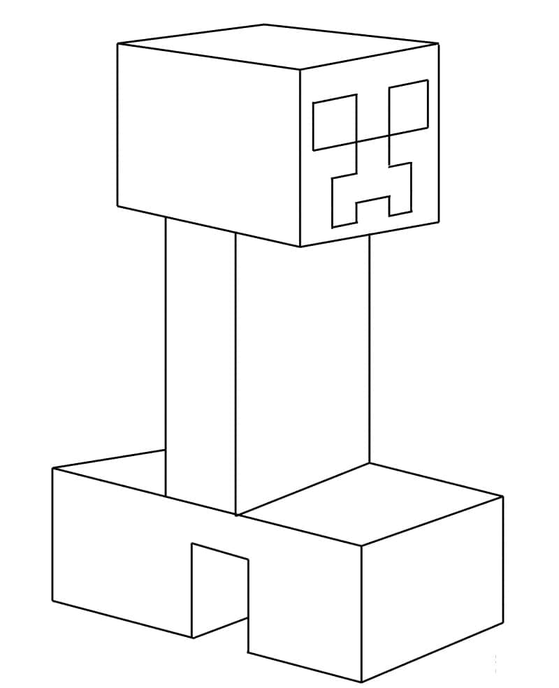 Desenho de Creeper de Minecraft para colorir