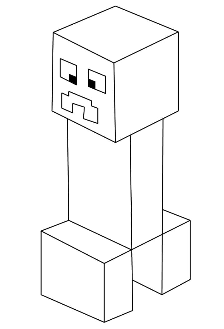 Desenho de Creeper Minecraft para colorir